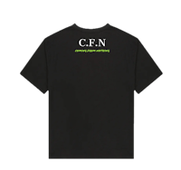 a black t - shirt with the word cen on it