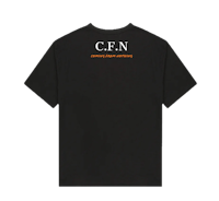 a black t - shirt with the words cen on it