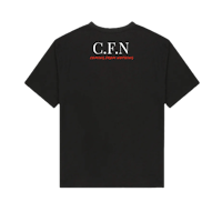 a black t - shirt with the word cen on it